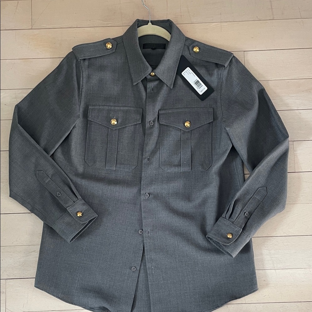 Nili Lotan Gray Button Down Shirt
